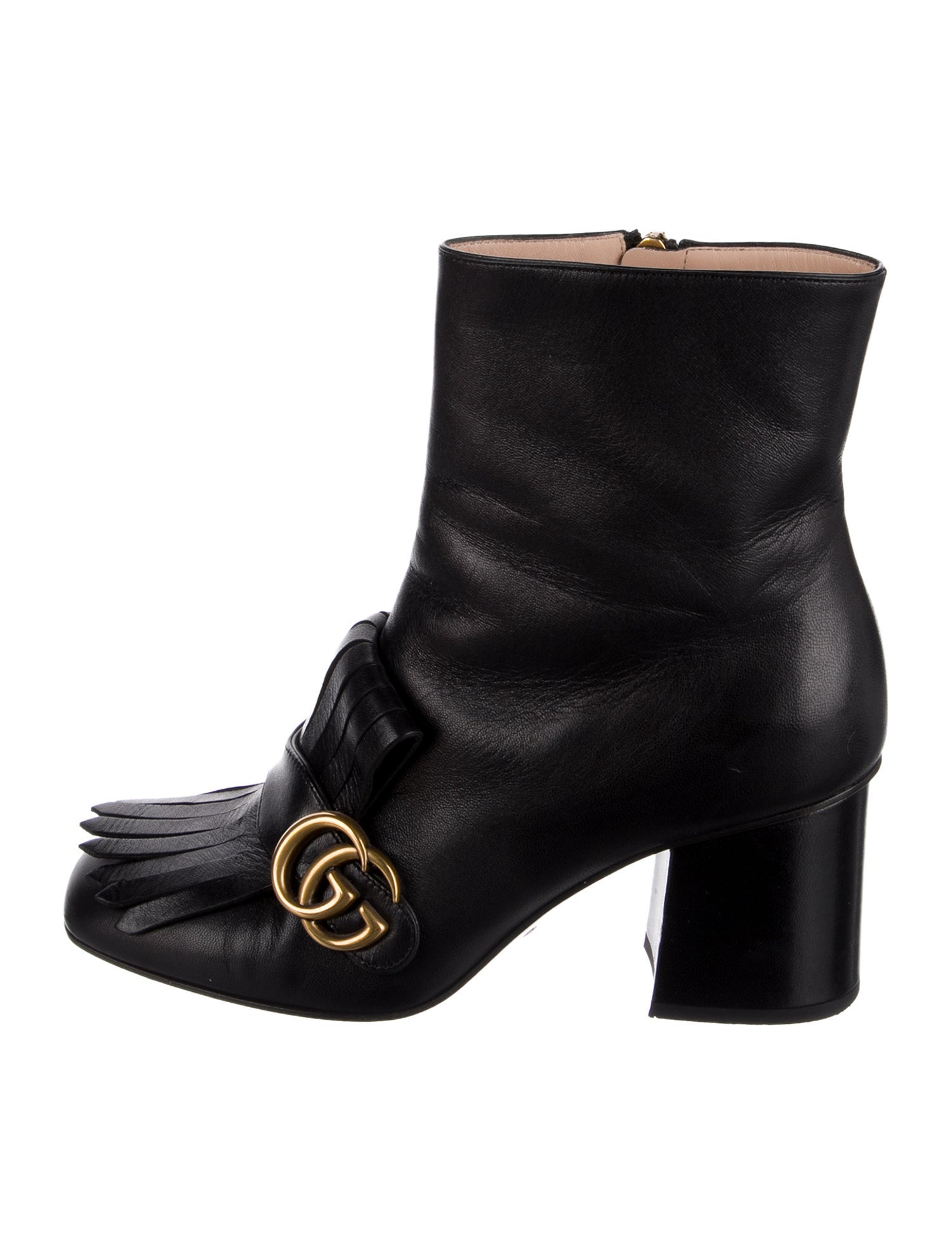 Gucci Double G Logo Leather Boots